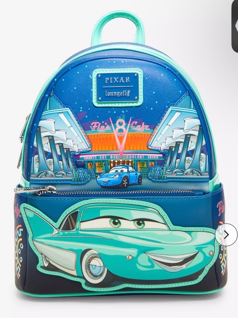 Loungefly Glow in the Dark Mini Backpack - Pixar Cars Flo's V8 Cafe *NWT